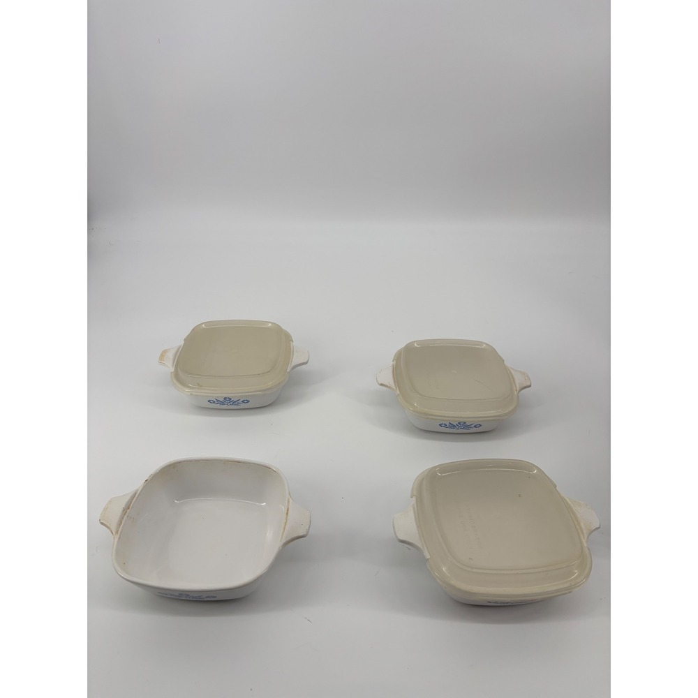 Vintage Corning Ware Cornflower Blue P-41-B Petite Pans Set of 4 with Lids